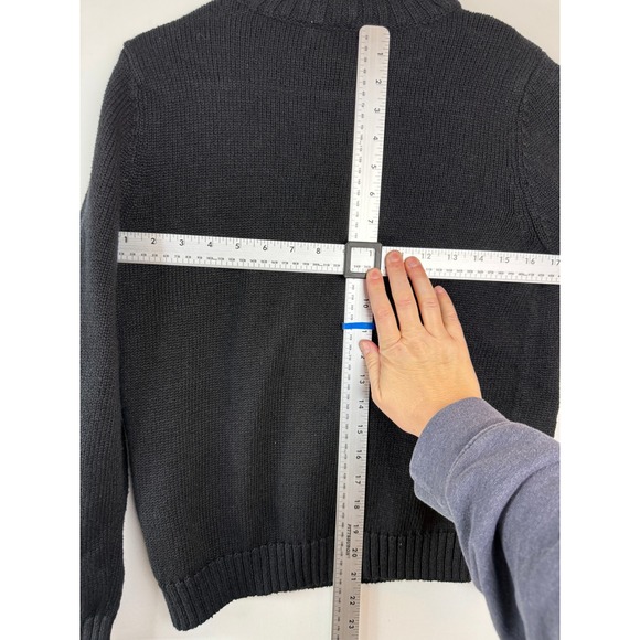 Christopher Banks Christmas Sweater Womens Size S Santa Embroidered Quarter Zip - Picture 5 of 7